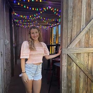 Pink Puff Sleeve Top